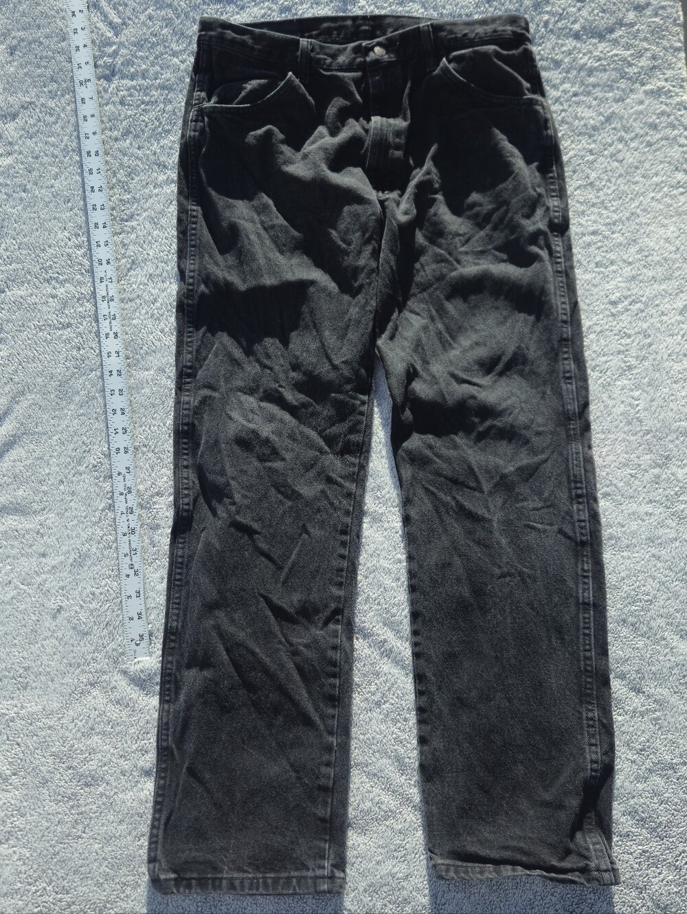 Rustler by Wrangler black jeans, regular straight leg, 100% cotton heavy denim